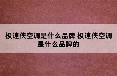 极速侠空调是什么品牌 极速侠空调是什么品牌的